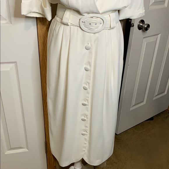 Studio I Off White VINTAGE Dress with Belt EUC - Picture 3 of 10